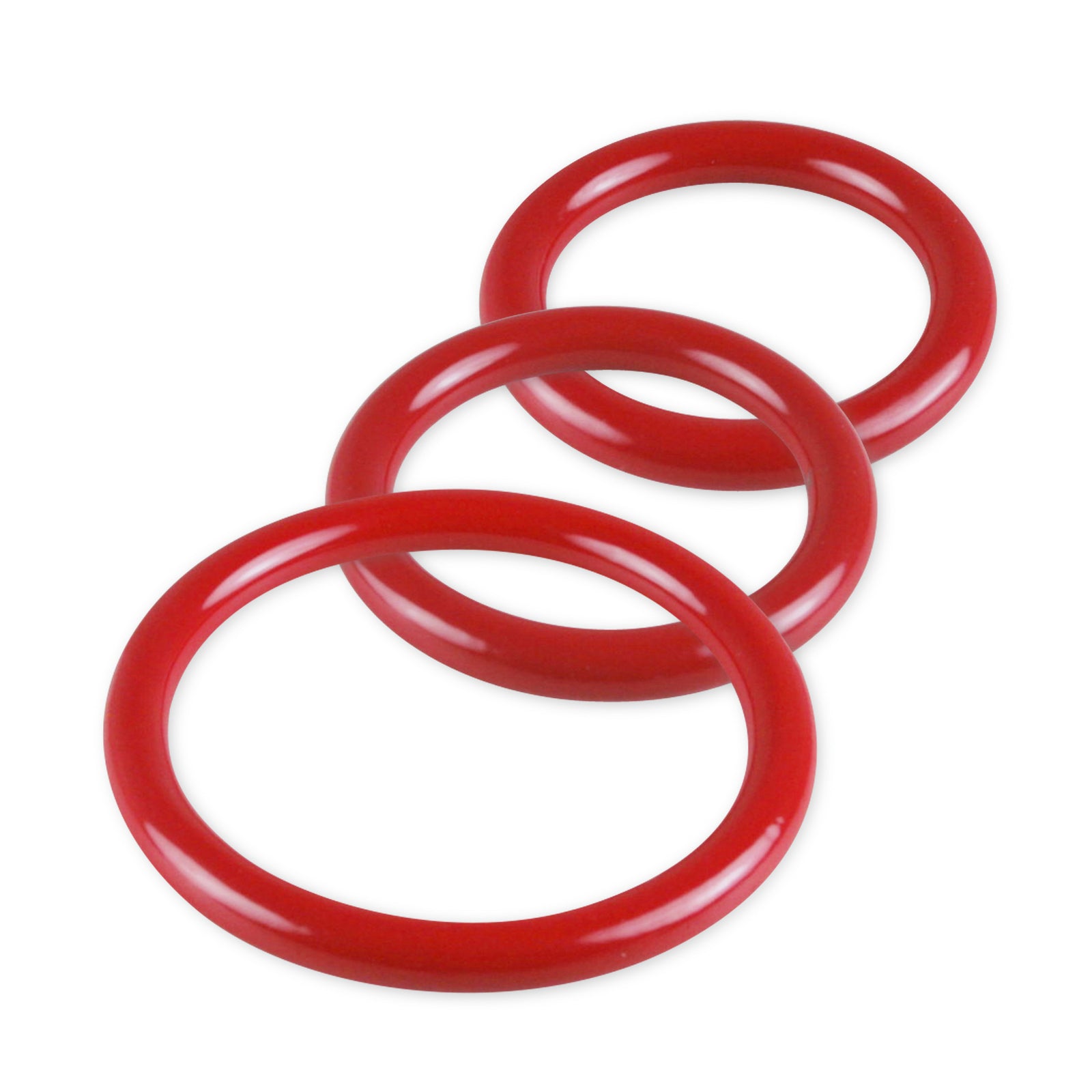 5mm Round Gauge Glans Rings - 32mm, 36mm, 40mm I.D. Sampler Set - Red (Multi-Size 3 Pack)