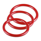 5mm Round Gauge Glans Rings - 48mm, 52mm, 56mm I.D. Sampler Set - Red (Multi-Size 3 Pack)