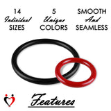 LeLuv 5mm Round Gauge Glans/Penis Rings, Stainless Steel, 22mm-64mm Inner Diameter - Blue