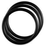 6mm Round Gauge Glans Rings - 52mm, 56mm, 60mm I.D. Sampler Set - Black (Multi-Size 3 Pack)