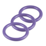 5mm Round Gauge Glans Rings - 36mm, 40mm, 44mm I.D. Sampler Set - Purple (Multi-Sized 3 Pack)