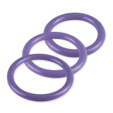 5mm Round Gauge Glans Rings - 40mm, 44mm, 48mm I.D. Sampler Set - Purple (Multi-Sized 3 Pack)