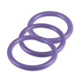 5mm Round Gauge Glans Rings - 44mm, 48mm, 52mm I.D. Sampler Set - Purple (Multi-Sized 3 Pack)
