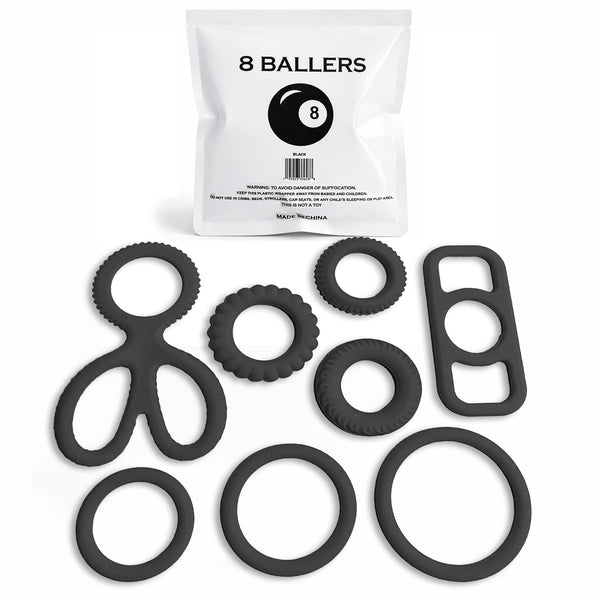 LeLuv® 8 Baller Stretch Silicone Performance Ring System – 8 Shapes, 3 Elasticity Levels (10A/15A/20A), Medical-Grade Non-Sticky Silicone, Multi-Fit Support, Discreet Packaging
