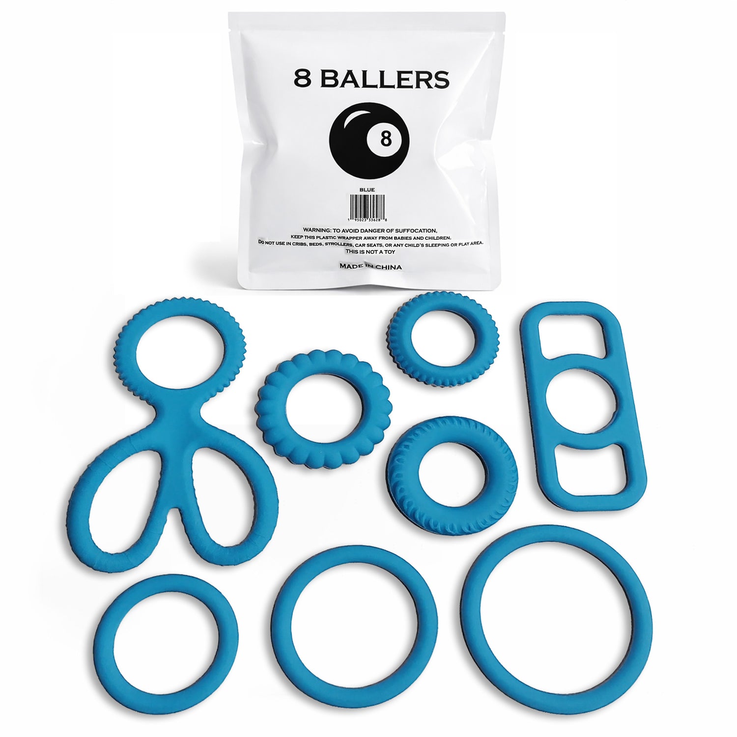 LeLuv® 8 Baller Stretch Silicone Performance Ring System – 8 Shapes, 3 Elasticity Levels (10A/15A/20A), Medical-Grade Non-Sticky Silicone, Multi-Fit Support, Discreet Packaging