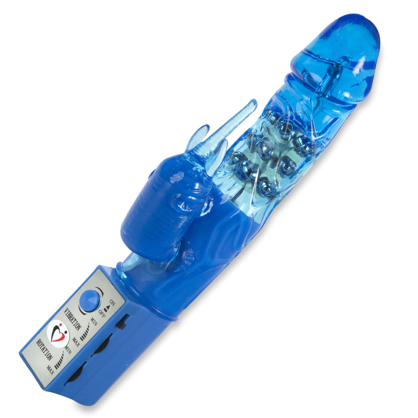 Rotating Pearls Rabbit Vibrator Clitoral & G-Spot Dildo Blue