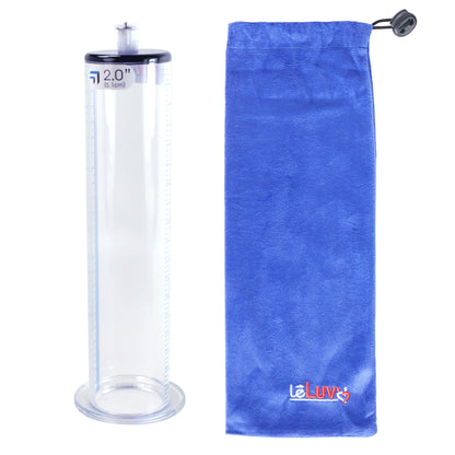 Penis Pump Cylinder 2 Inch x 9 Inch Large Flange with Fitting
