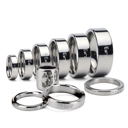 LeLuv Eyro Cock Ring /Glans Rings 5mm Thick Polished Stainless Steel, Choose Height & Inner Diameter 20mm-70mm