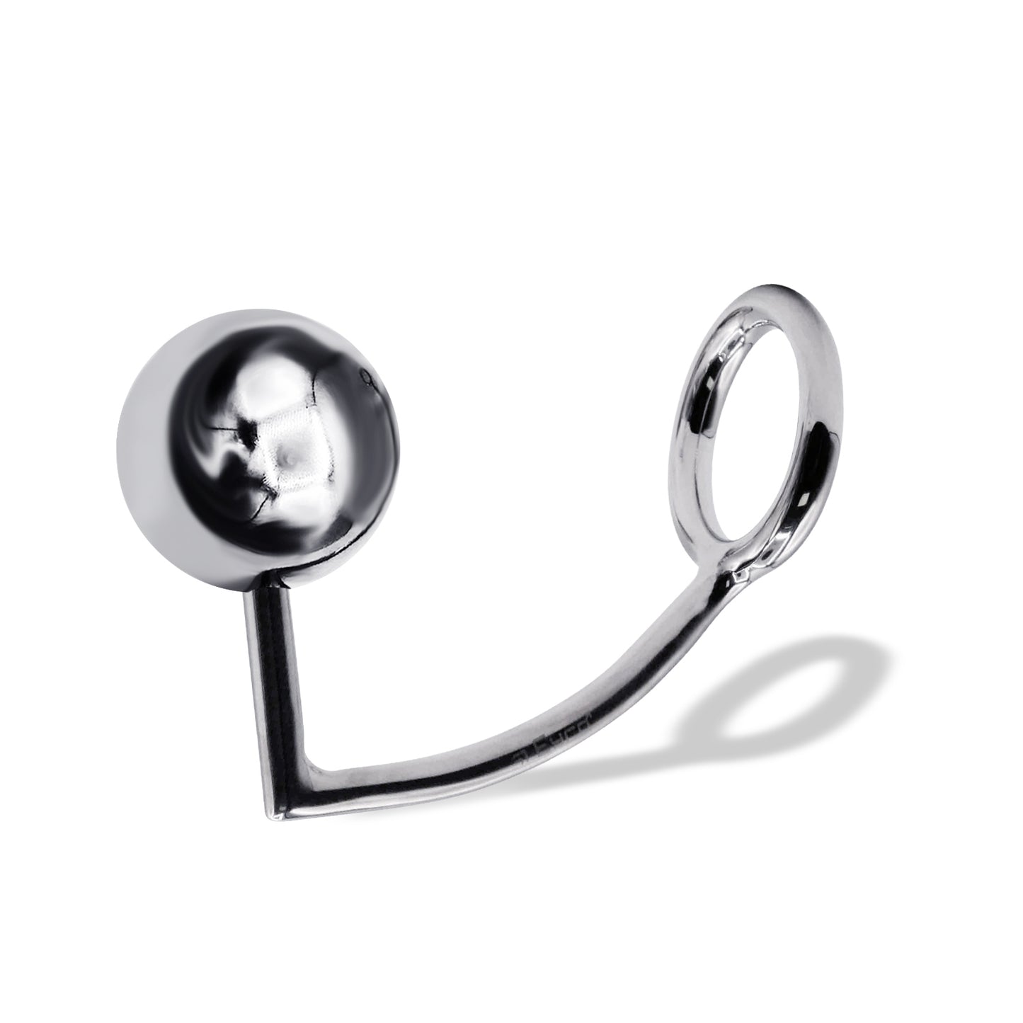 44 mm Anal Hook SS Cock Ring & Male Thread - Ball size 50 mm