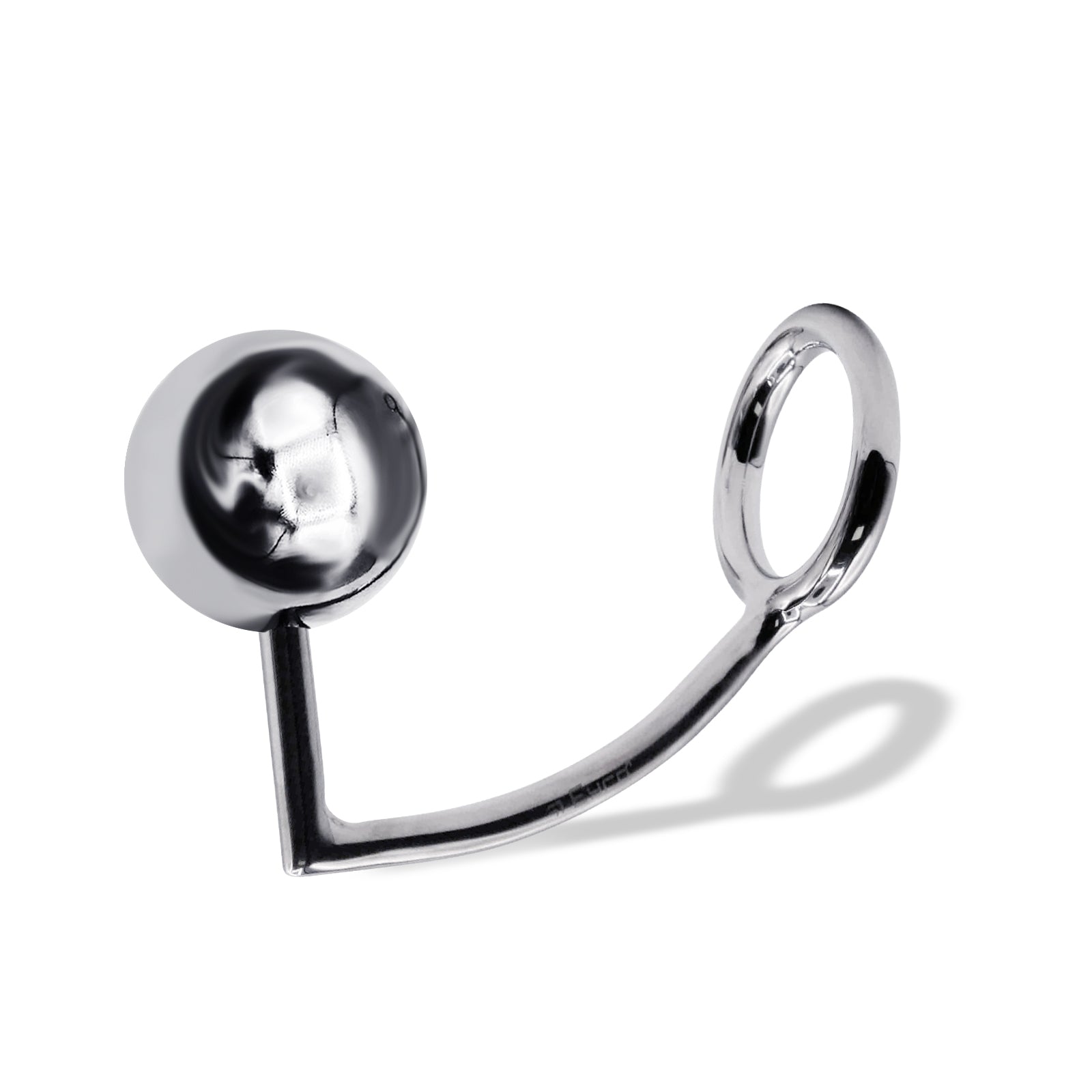 44 mm Anal Hook SS Cock Ring & Male Thread - Ball size 50 mm