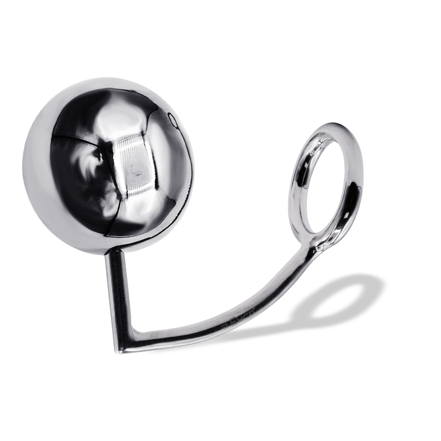 44 mm Anal Hook SS Cock Ring & Male Thread - Ball size 70 mm