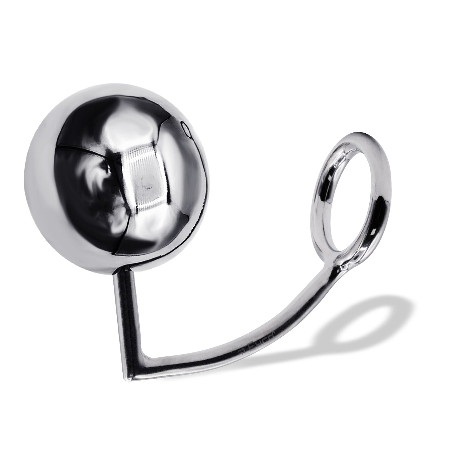 44 mm Anal Hook SS Cock Ring & Male Thread - Ball size 70 mm