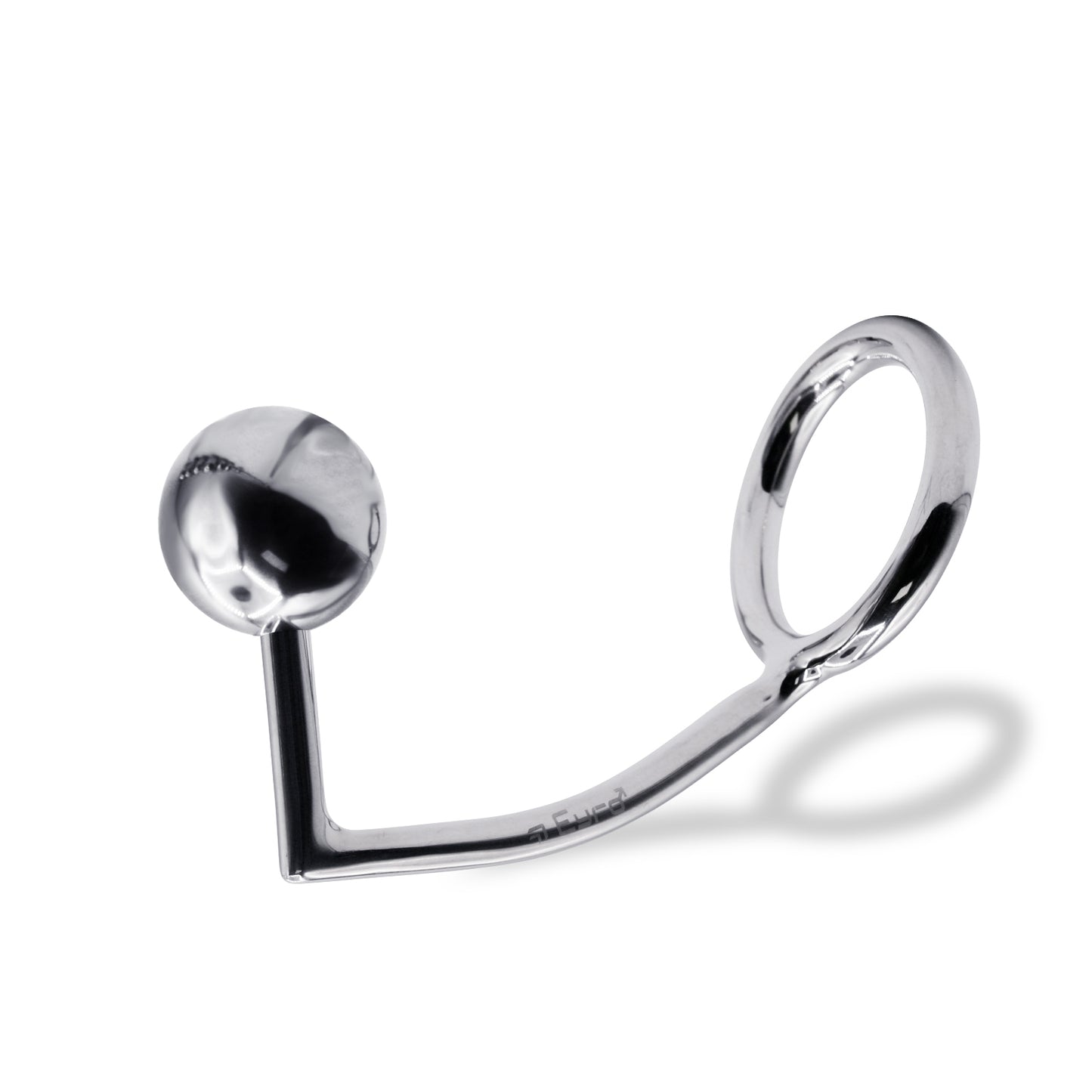 56 mm Anal Hook SS Cock Ring & Male Thread - Ball size 40 mm