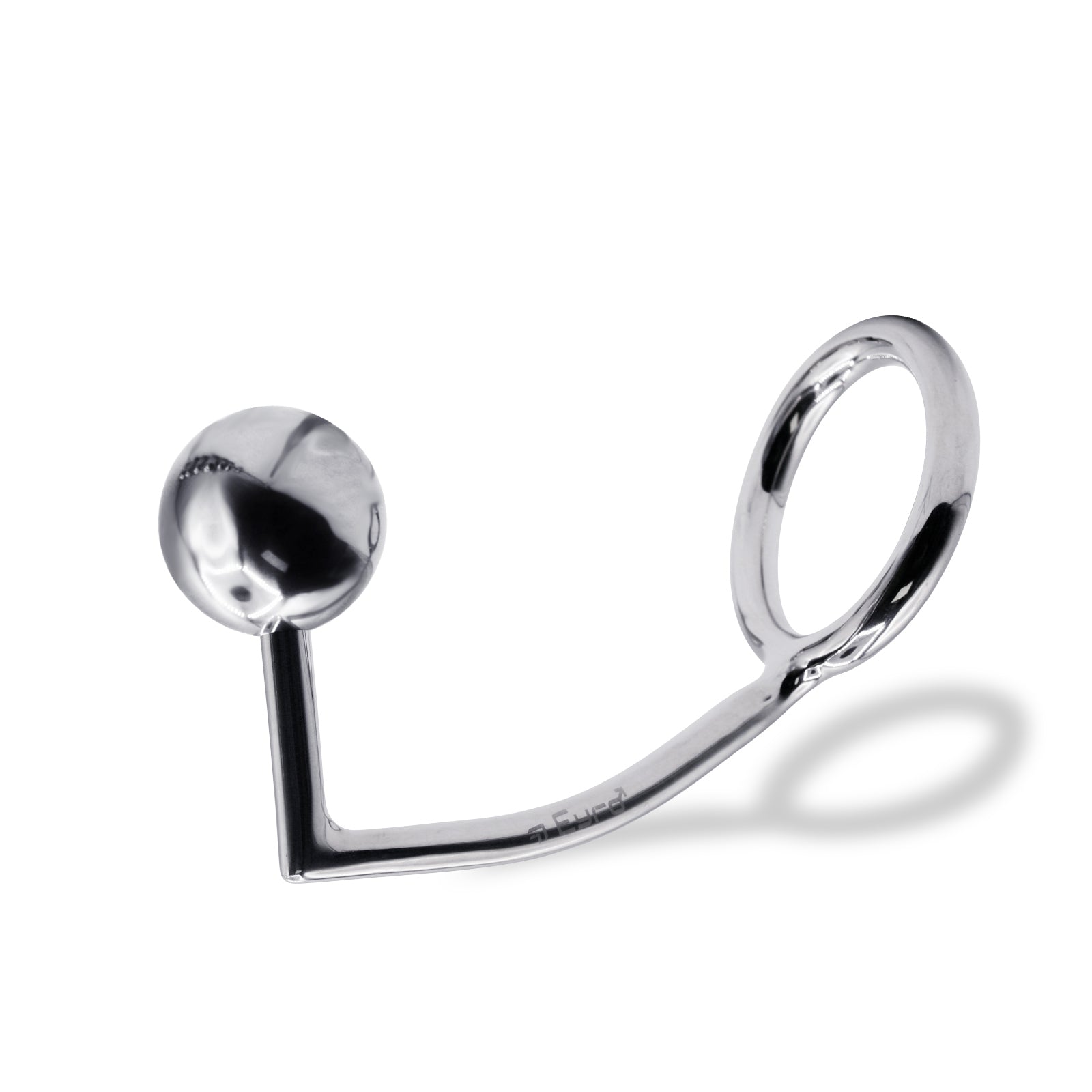 56 mm Anal Hook SS Cock Ring & Male Thread - Ball size 40 mm