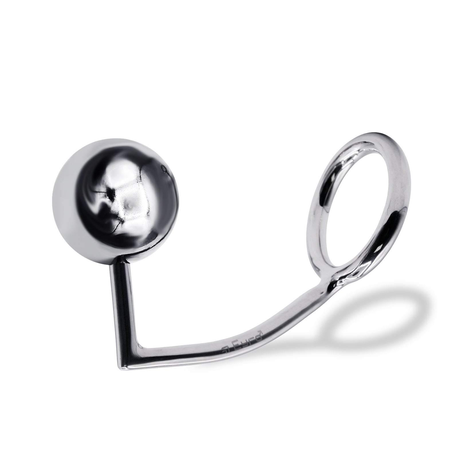 56 mm Anal Hook SS Cock Ring & Male Thread - Ball size 50 mm