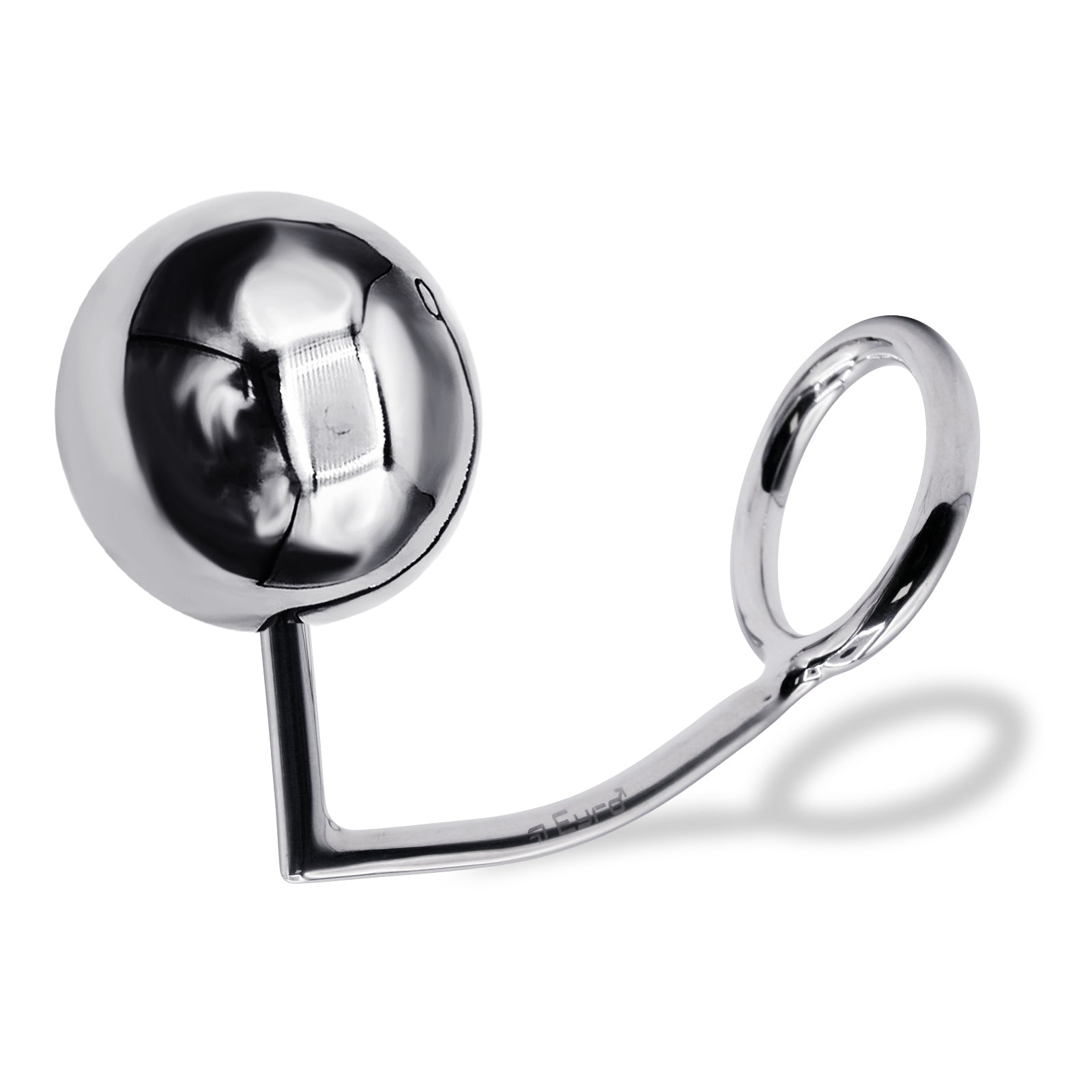 56 mm Anal Hook SS Cock Ring & Male Thread - Ball size 70 mm