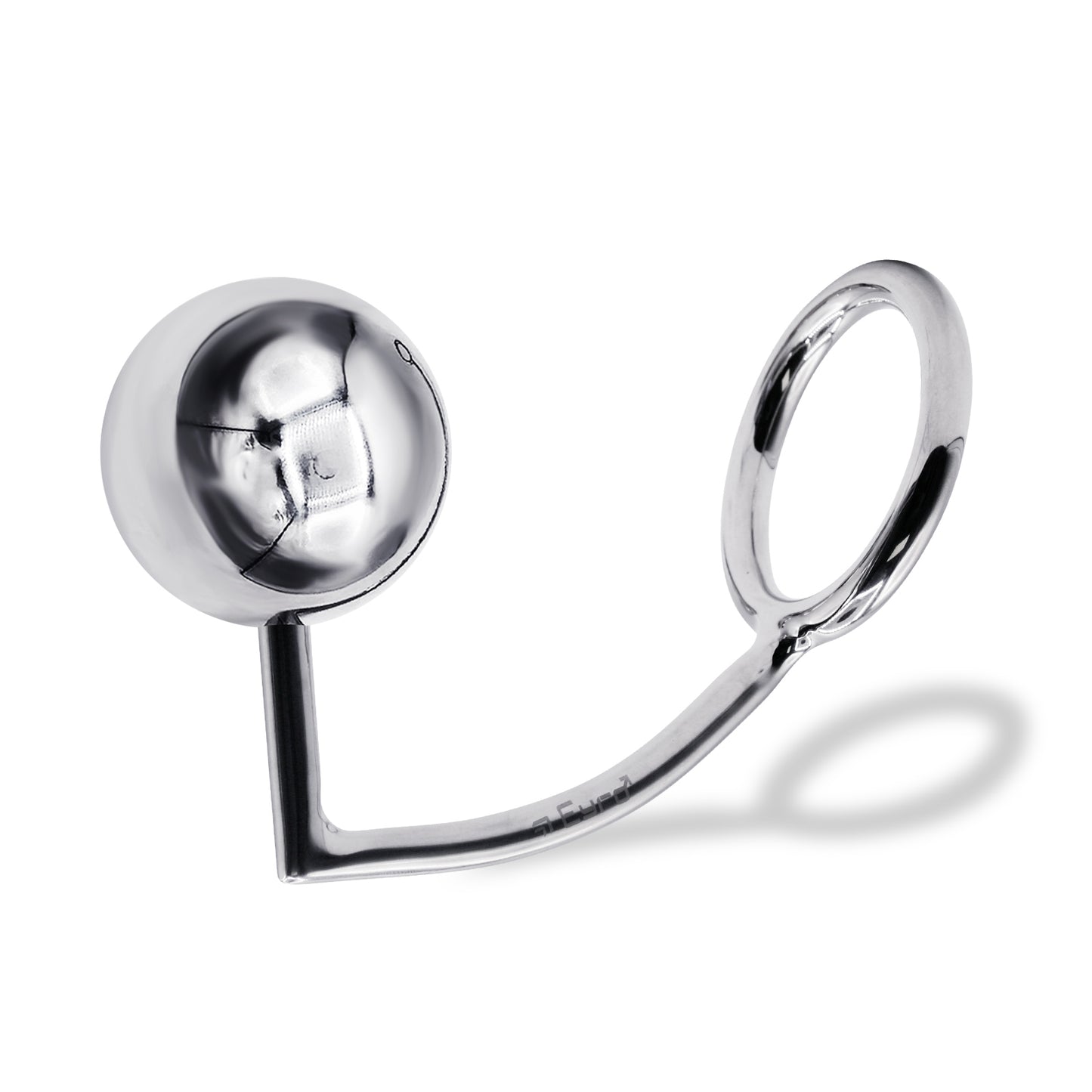 60 mm Anal Hook SS Cock Ring & Male Thread - Ball size 55 mm