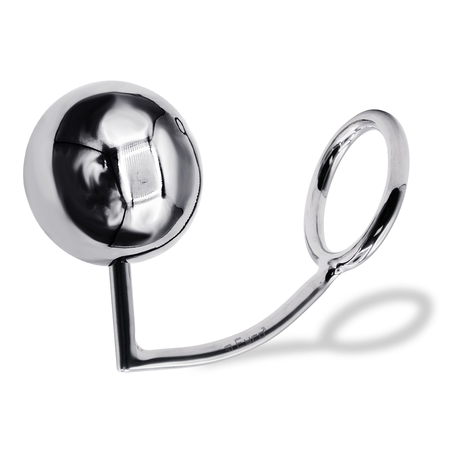 60 mm Anal Hook SS Cock Ring & Male Thread - Ball size 70 mm