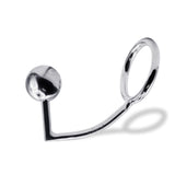 64 mm Anal Hook SS Cock Ring & Male Thread - Ball size 40 mm