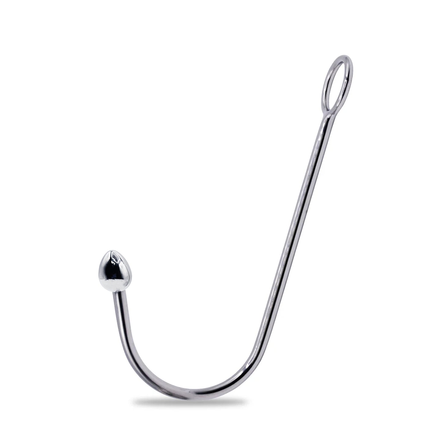 Eyro Stainless Steel Anal Hook with Rope Ring - 25mm Egg
