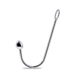 Eyro Stainless Steel Anal Hook with Rope Ring - 30mm Egg