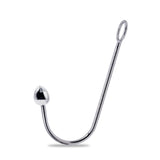 Eyro Stainless Steel Anal Hook with Rope Ring - 30mm Egg
