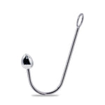 Eyro Stainless Steel Anal Hook with Rope Ring - 35mm Egg