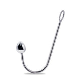 Eyro Stainless Steel Anal Hook with Rope Ring - 35mm Egg
