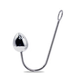 Eyro Stainless Steel Anal Hook with Rope Ring - 50mm Egg