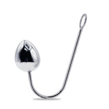 Eyro Stainless Steel Anal Hook with Rope Ring - 65mm Egg