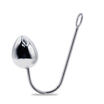 LeLuv Eyro Stainless Steel Anal Hook with Rope Ring - Choose 25-70mm Ball or Egg Fitting