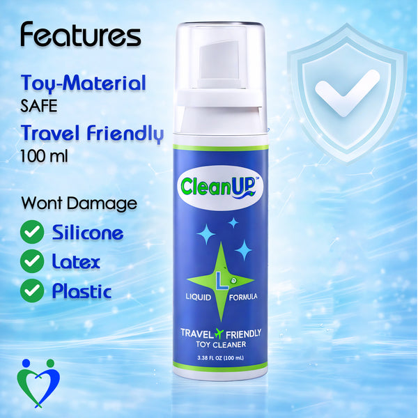 CleanUp™ Toy Cleaner Spray – Water-Based, Residue-Free Intimate Toy Cleaner, Safe for Silicone & Latex, Odor Eliminating Formula with Fresh Finish – Gentle Daily Clean