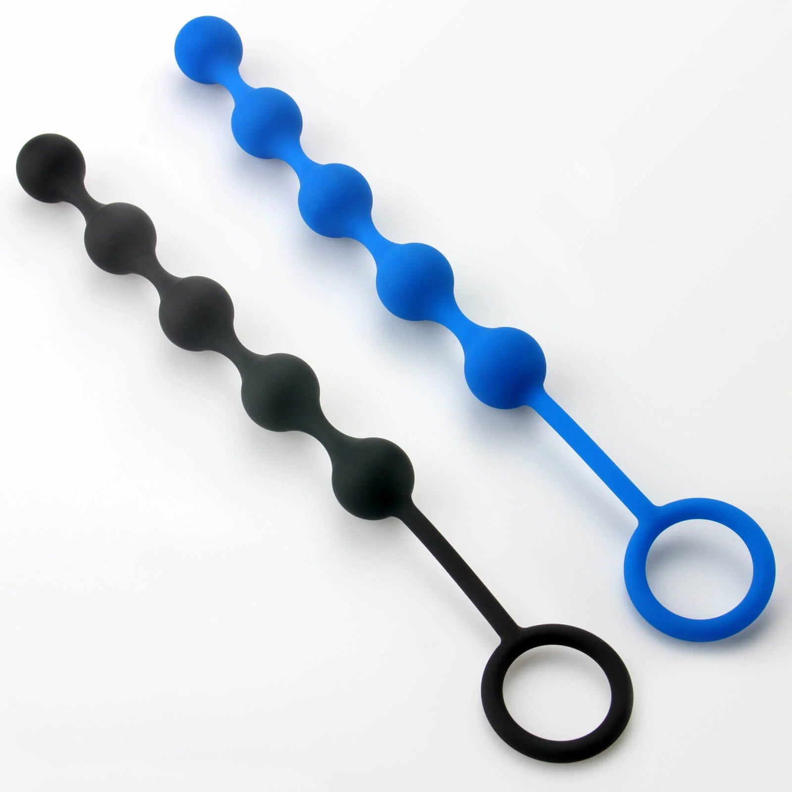 LeLuv smooth silicone anal beads with handle