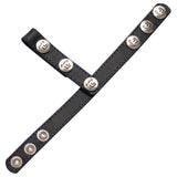 Eyro Leather Gates of Hell - 3 - Snap and 5 - Snap Leather Adjustable Cock Strap with Dual Penis Ring Holder