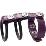 Eyro Gates of hell 3-Snap Purple Leather Adjustable Strap with 3-Snap Ring Holder with 2 Purple rings