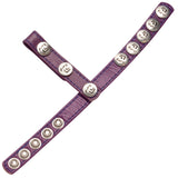 Eyro Gates of hell 3-Snap Purple Leather Adjustable Strap with 3-Snap Ring Holder