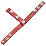 Eyro Gates of hell 3-Snap Red Leather Adjustable Strap with 3-Snap Ring Holder