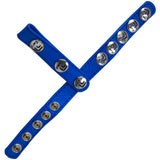 Eyro Gates of hell 5-Snap Blue Leather Adjustable Strap with 3-Snap Ring Holder [label: 100209-002]