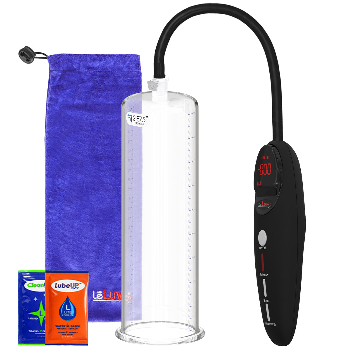 LeLuv Magna PRO+ Penis Pump | 12 Inch Length Cylinder | Round Flange