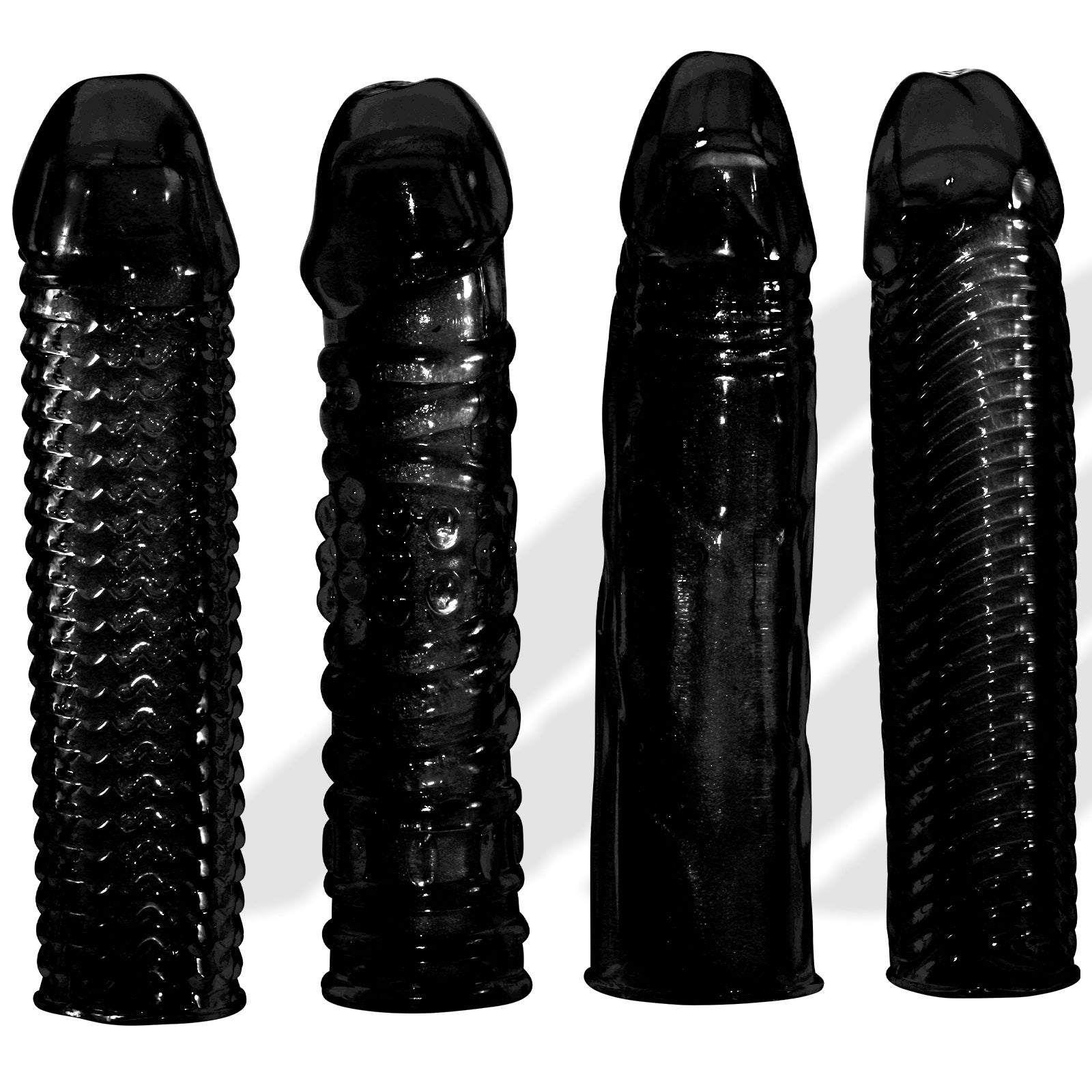 4-Pack One Each Texture / Black