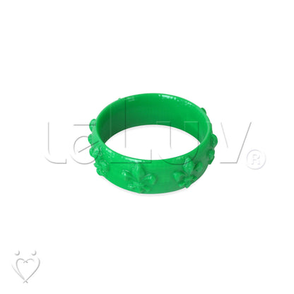 Fleur de lis Cock Ring .75" 2" Large Kiwi (Green)