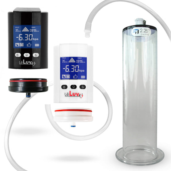 An electric penis pump with a clear hose