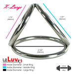 Leluv Triple Loop Cock & Ball Rings Stainless Steel CBT Bondage