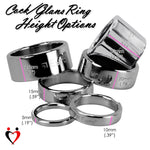LeLuv Eyro Cock Ring /Glans Ring | 5mm Thick Stainless Steel, Choose Height & Diameter