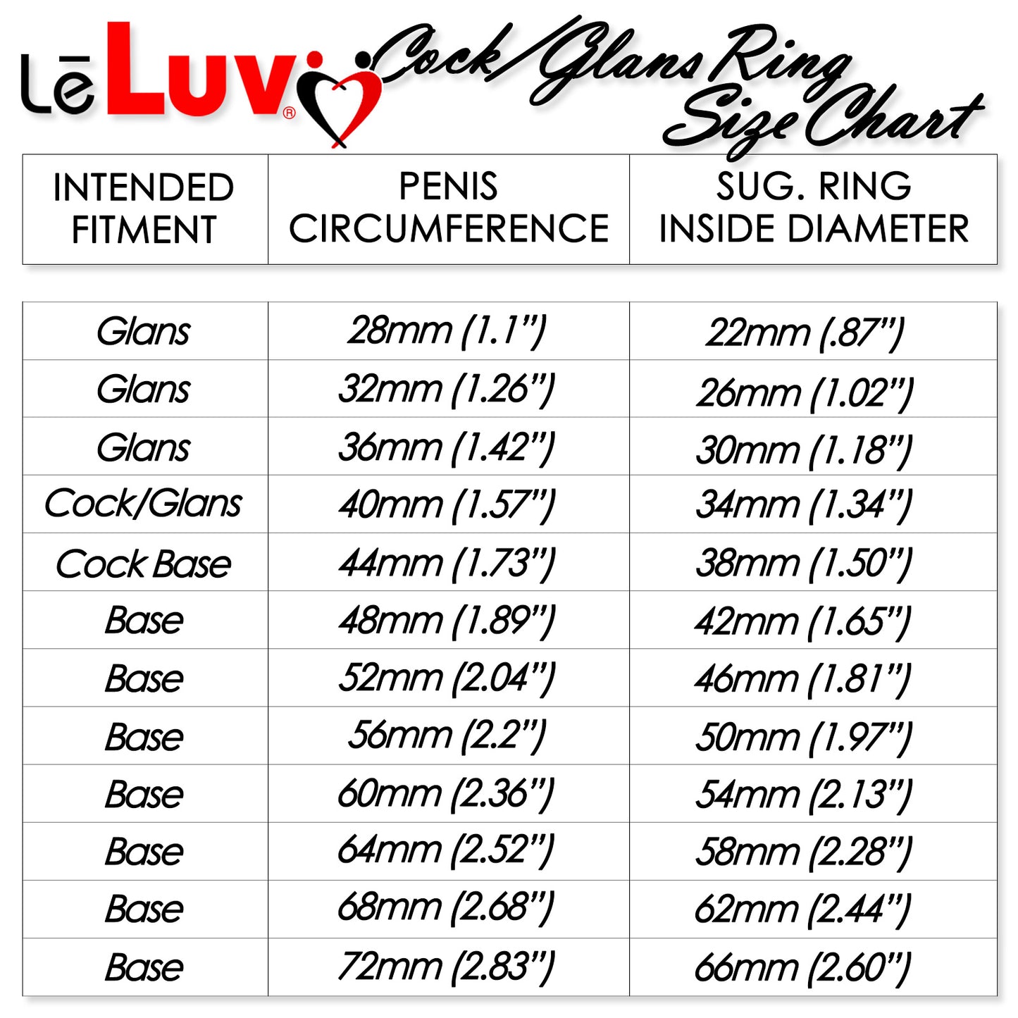LeLuv Eyro Cock Ring / Glans Rings 5mm Thick Stainless Steel |Heights: 10mm-25mm and Diameters: 22mm-66mm