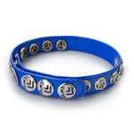 Eyro 10 Snap Blue Leather Cock Ring Adjustable Strap BDSM