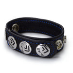 Eyro 5 Snap Black Leather Cock Ring Adjustable Strap BDSM