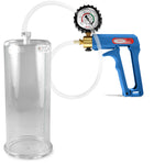 Maxi Blue Handle Clear Hose | Penis Pump + Protected Gauge | 9" x 3.70"
