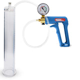 Maxi Blue Handle Clear Hose | Penis Pump + Gauge | 12" x 1.65" Cylinder