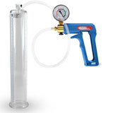 Maxi Blue Handle Clear Hose | Penis Pump + Gauge | 12" x 2.00" Cylinder